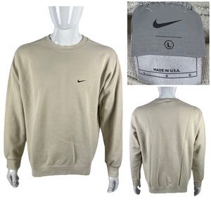 Nike Mens Large Sweatshirt Pullover Swoosh Travis Scott Made In USA Ivory Cream